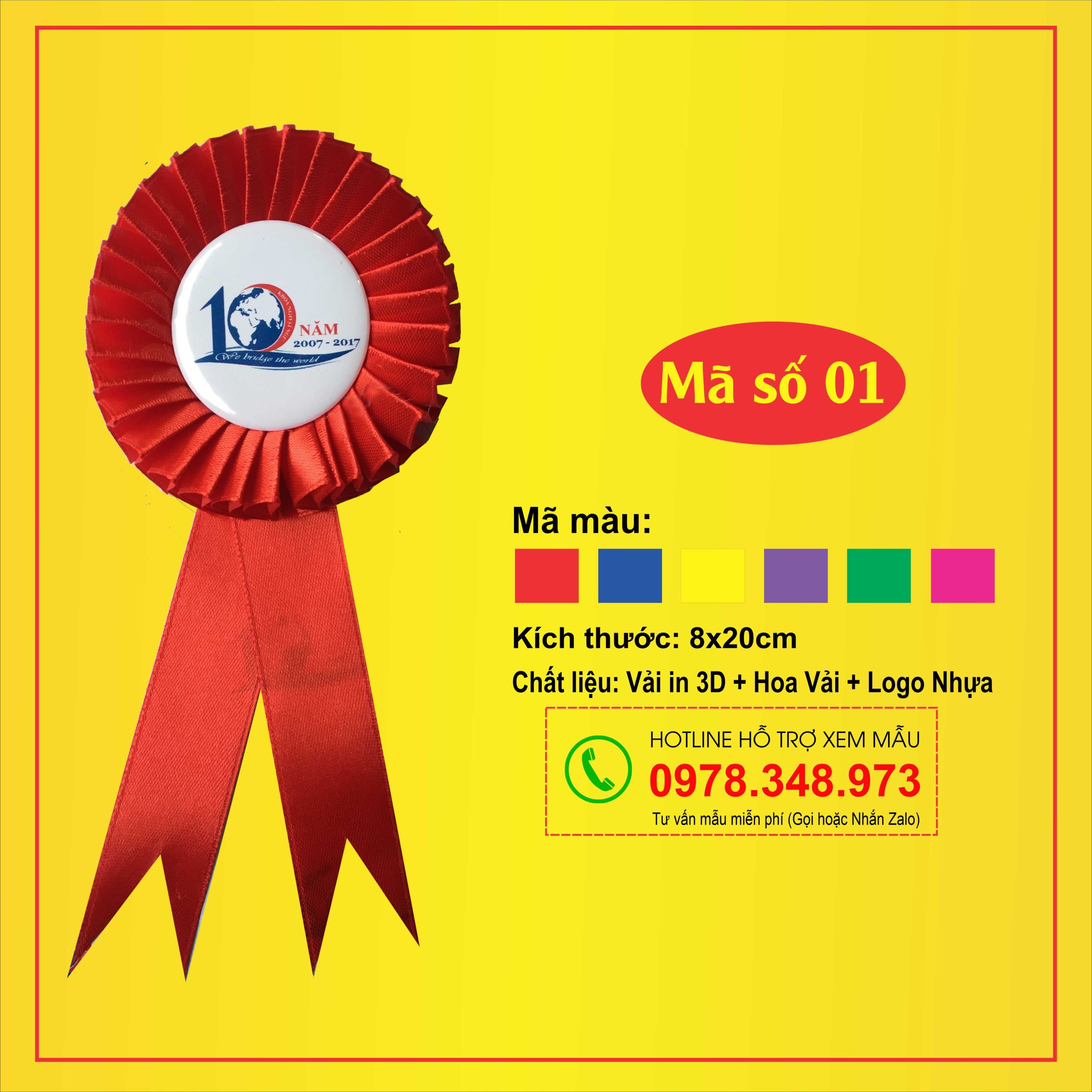 Hoa cài áo Đại Biểu Mã Số 01