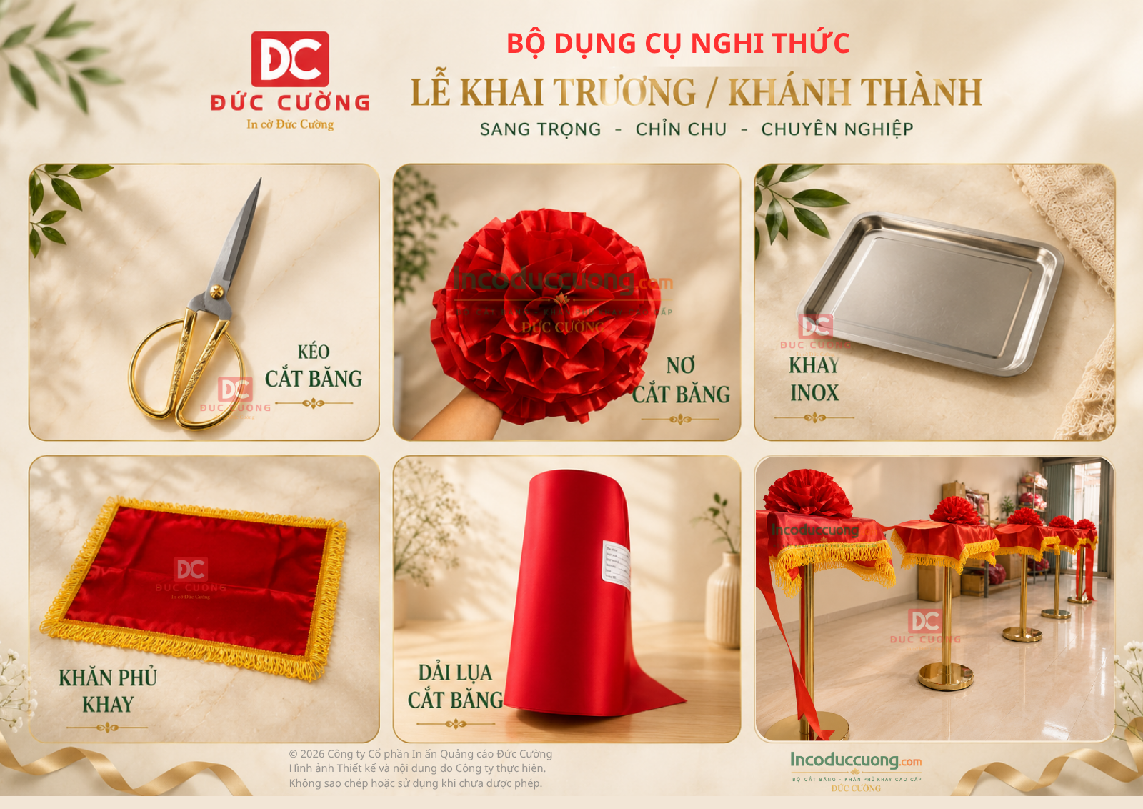 Cột Inox Cắt Băng Khai Trương Đức Cường